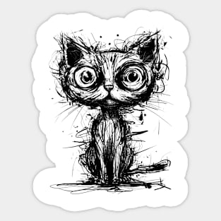 Minimalist Abstract Cat Sticker